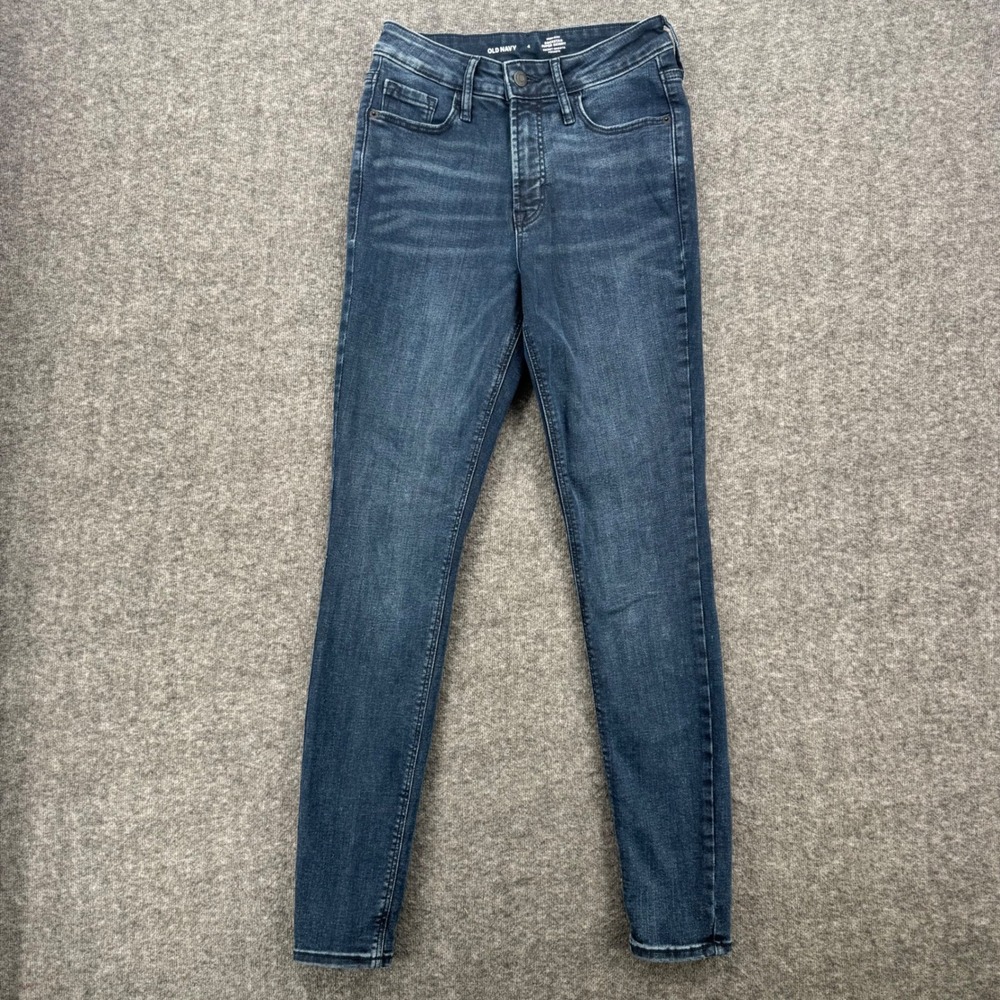 Old Navy High Rise Rockstar Super Skinny Jeans Dark Wash Secret Smooth Pockets 4